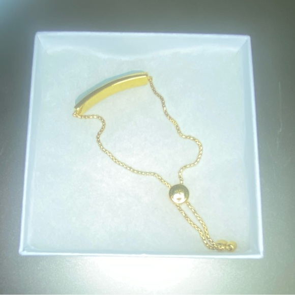 LIKE NEW Monica Vinader Baja Facet Bracelet 18k Gold Vermeil & Aquamarine Stone - Picture 3 of 8